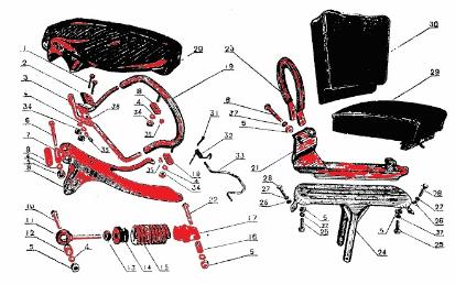cj750 m72 reae seat assembly