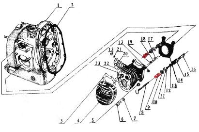 chang jiang750 parts cylinder assembly valve springs
